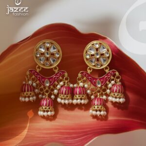 Meenakari 3 Jhumka Earrings
